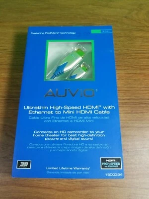 Nuevo Auvio 10' Ultradelgado HDMI de Alta Velocidad con Cable Ethernet a Mini HDMI. (T2) Foto 1 de 4