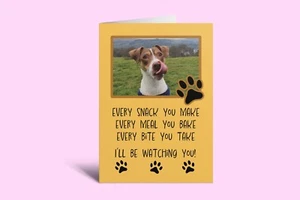 Photo birthday card from the dog Picture Personalised Card For Dog Mum Dad Paws - Picture 1 of 4