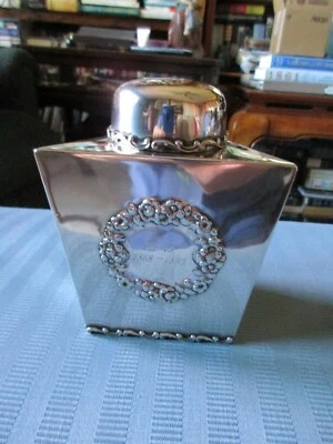 TEA Caddy FUCHS & BEIDERHASE NY Plata Esterlina .925 Shreve Crump & Low Co Foto 1 de 4