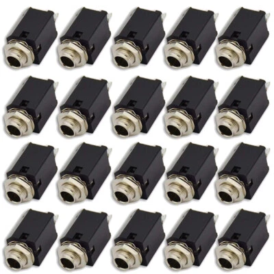 20Pcs  1/4" 6.35mm Stereo Jack Socket Audio Plug For Guitar Pedal/Amp/ Diy - Image 1 of 4