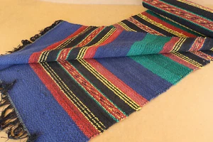 Vintage Rug Carpet Early Primitive Rag Rug Floor Mat Fabric Tissue 20th - Picture 1 of 8