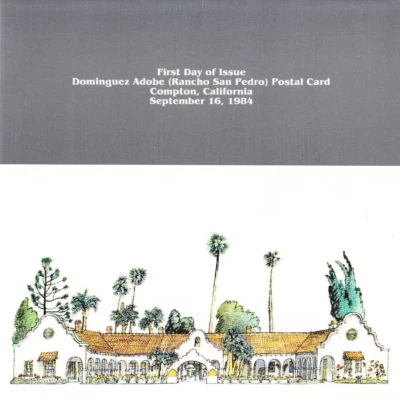USPS 1st Day of Issue Ceremony Program #UX104 Dominguez Adobe Postal Card 1984 - Image 1 of 4