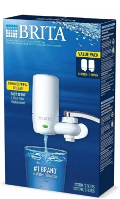 Brita Water Filter for Sink, Faucet Mount System,Reduces 99% of Lead, White - Image 1 of 4
