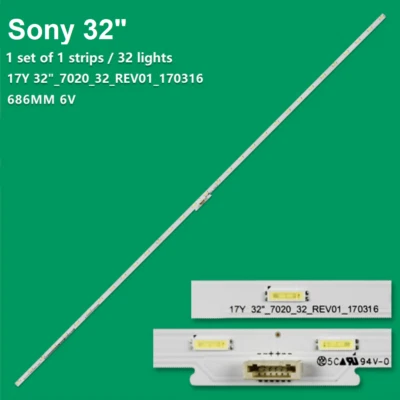 KIT 1 BARRA STRIP LED TV SONY 32-7020-32-REV01-170316, KDL32RE403 , KDL32WE610 - Immagine 1 di 2