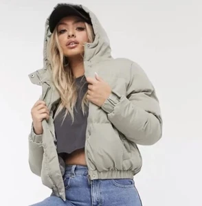 Brave Soul ASOS Fernie Puffer Jacket Sage  Women’s Size US 16 UK 20 EU 48 NWT - Picture 1 of 15