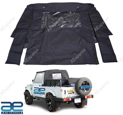 Replacement Bikini Soft Top Suzuki Samurai SJ413 SJ410 Black Denim Clear Window - Image 1 of 4