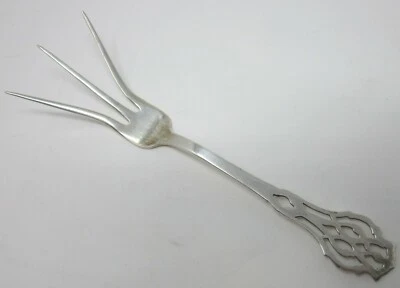 Tenedor Chippendale Limón Lima Lunt Plata Esterlina Sin Mono 4 7/8" 3 Dientes Perforado  Foto 1 de 4