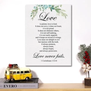 Love is Patient Love is Kind 40x50cm Stretched Inspiration Canvas Wall Art Print - Picture 1 of 3