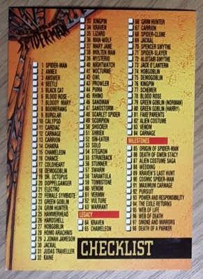 1995 Spider-Man Card 150 CHECKLIST. Free New Top Loader. - Image 1 of 3
