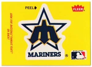 1986 Fleer Seattle Mariners Logo Sticker Famous Feats #20 Honus Wagner Back - Picture 1 of 2