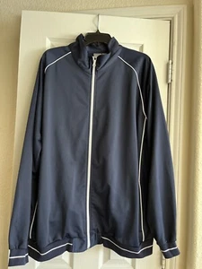 Prospirit Men's Full Zip Jacket Navy With White Trim Long Sleeve Fleece  XXL* - Picture 1 of 3