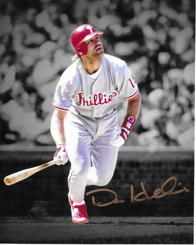 DAVE HOLLINS Signed Autographed 8x10 Baseball Photo Philadelphia Phillies COA - Image 1 of 1
