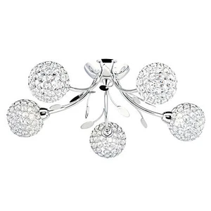 Searchlight 6575-5CC 'Bellis 2' 5-Light Chrome Flush Chandelier - Round Shades - Picture 1 of 1