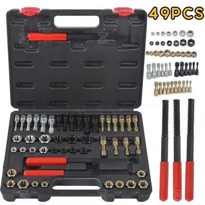 49PC Thread  Chaser Set Repair Kit UNC UNF Metric Thread Restorer Tap & Die Tool - Image 1 of 4