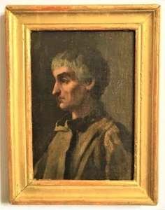 Antique Victorian Oil On Canvas Painting Portrait Of a Man In Gilded Frame 19th - Picture 1 of 5