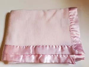 Boals Baby Business Thermal Satin Fringe Pink Baby Blanket Lovey Rare HTF - Picture 1 of 3