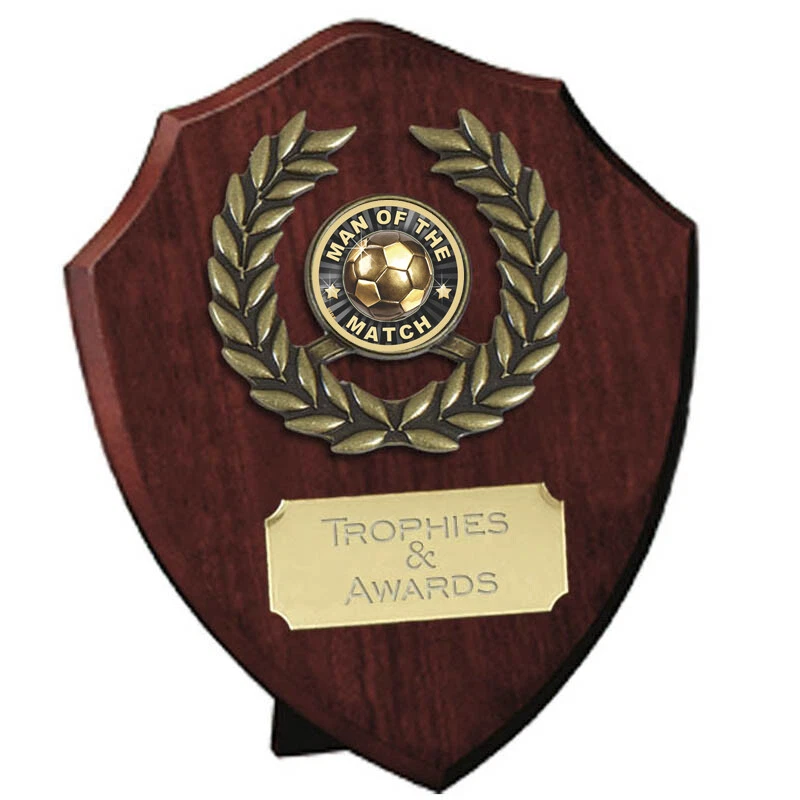 TROPHIES 4 EVERYTHING Man of the Match Football Shield Award 5 x 4" KOSTENLOSE GRAVUR
