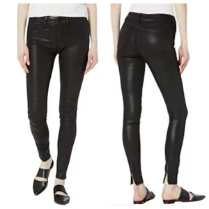 Yummie by Heather Thomson Super Skinny Quilted Faux Leather Moto Jeans Size 29 - Picture 1 of 11
