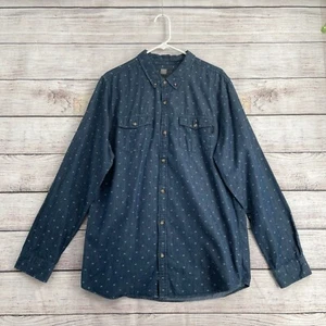 O'Neill Chambray Button Down Shirt Men's Size XL Blue Geometric Print - Picture 1 of 8