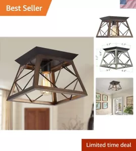 Antique Bronze Flush Mount Ceiling Lamp - Ideal for Entryway & Hallways - Picture 1 of 10
