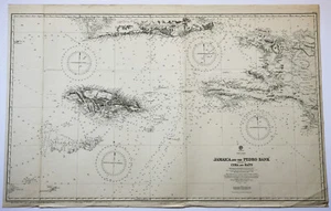 Chart "Jamaica and the Pedro Bank with parts of Cuba and Haiti" Coghlan, 1947 - Picture 1 of 17