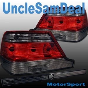 FOR 97-99 MERCEDES BENZ S-CLASS W140 OE STYLE SMOKE RED TAIL LIGHT 3 PIECES - Picture 1 of 1