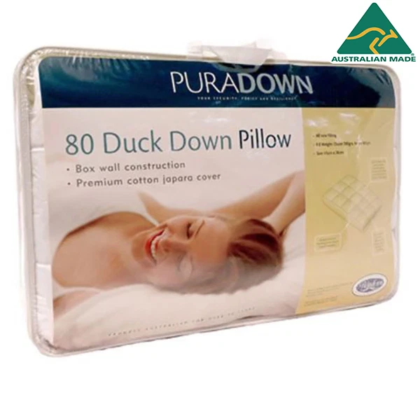 Puradown Australian 80% Duck Down Chamber Standard Size Pillow RRP $169