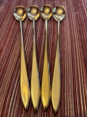 "4 cucharas de té helado Dirigold Dirilyte Goldware REGAL 8-1/4""" Foto 1 de 4