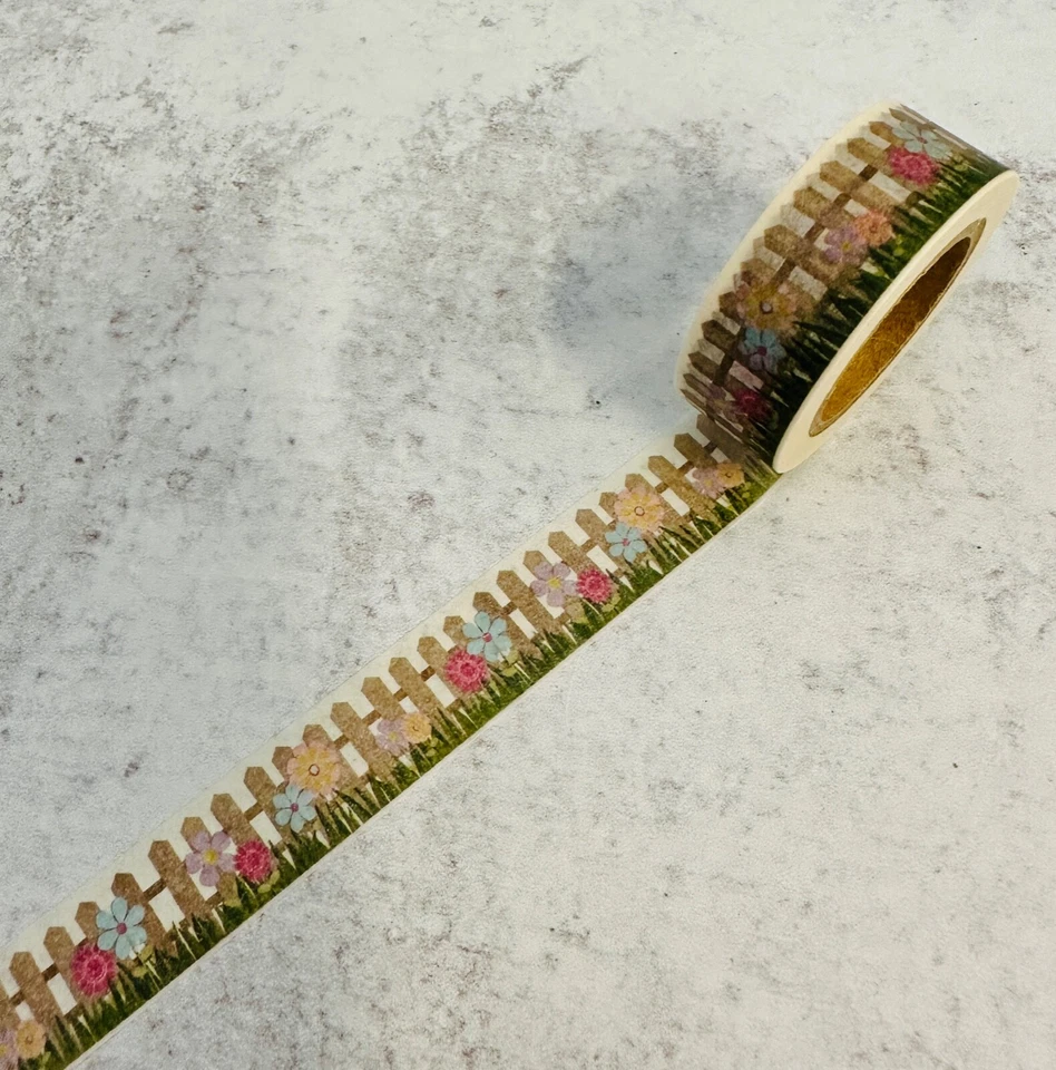 Cerca de piquete de flores de jardim Washi Tape planejador de artesanato em papel artesanato - Imagem 1 de 1