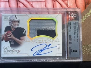 2014 National Treasures Derek Carr Rookie Patch Auto GOLD /10 RC BGS 9 Raiders