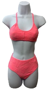Hurley Girls' Pink High Waisted Bikini 2-Piece Swimsuit Size 10Y 487814-A18 Pink - Picture 1 of 6