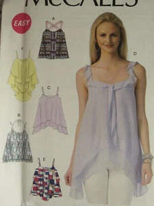 Lovely OOP McCALLS 7155 Misses Pullover Tops in 5 Looks PATTERN XS-M/4-14 UC - Picture 1 of 3