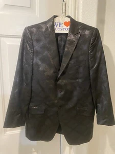 Men’s Versace Trend Jacquard Shinny Evening Black Sport Coat EU48 Worn Once - Picture 1 of 12