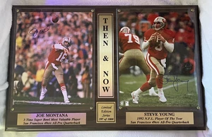 Joe Montana and Steve Young AUTOGRAPHED Plaque (mounted and framed) 297 of 1000 - Picture 1 of 9