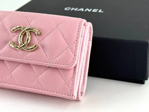 CHANEL Limited Logo Matelasse Pink AP3973 Tri-fold Wallet UK8NLG43 - Picture 1 of 14