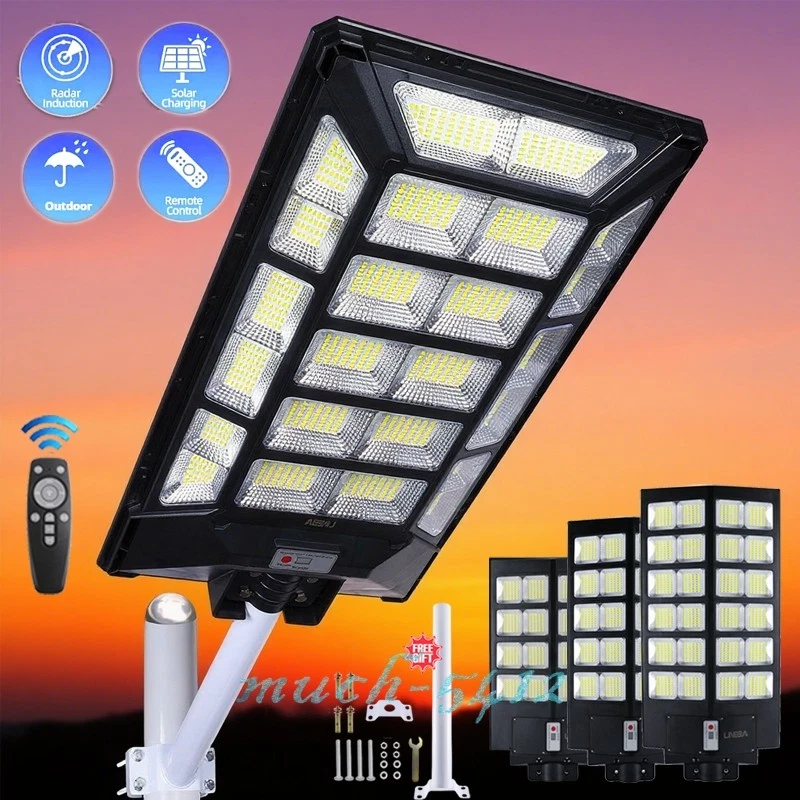 11000W Solar Street Lights Commercial LED Outdoor Dusk to Dawn Super Bright Lamp - Image 1 of 4