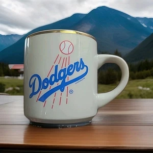 New MLB Los Angeles Dodgers Baseball 10 oz Ceramic Coffee Mug Cup Gold Trim - Picture 1 of 5