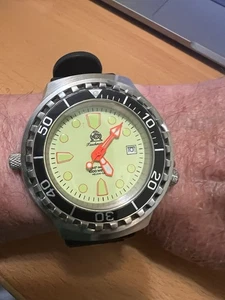 Tauchsmeister 1937 German Automatic Diver Watch Helium Valve 44mm - Picture 1 of 6