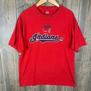 MLB Cleveland Indians Travis Hafner #48 Baseball T-Shirt Red Men Large Guardians - Picture 1 of 6
