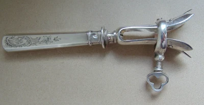 Manche à gigot ancien (XIXème) argent massif Minerve - Photo 1/4