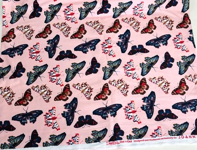 Tela de mariposa, rosa, franela, mariposas de colores, para telas artesanías JOANN Foto 1 de 2