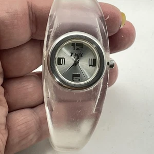 Timex TMX Clear Bangle Watch Womens Quartz Silver Dial Vintage Style - Picture 1 of 9