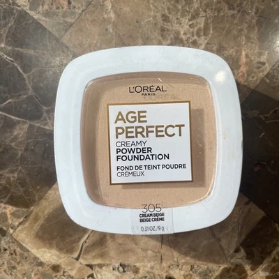 L'Oreal Paris Age Perfect Creamy Pressed Powder Foundation, Cream Beige, 0.31 oz - Image 1 of 2