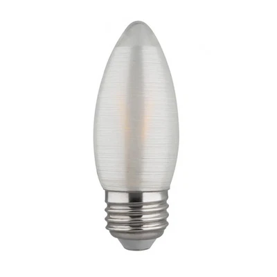 2 Watt C11 LED - Satin Spun - Clear - Medium base - 2700K - 120 Lumens - 120 Vol - Image 1 of 4