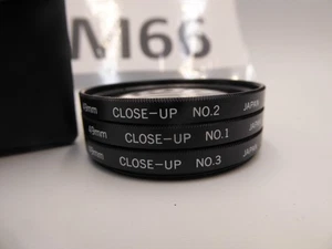 49mm Close Up Lens Set (3) No1, 2 & 3,  Japan with case  MACRO  GLASS NO PLASTIC - Picture 1 of 2