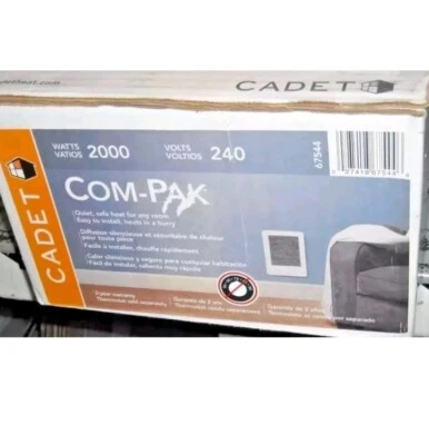 NUEVO CADET 67544 240 VOLTIOS 2000 VATIOS COM-PAK VENTILADOR DE PARED CALENTADOR ELÉCTRICO FORZADO Foto 1 de 3
