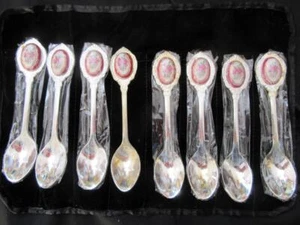 6 cucharaditas con mango de porcelana rosa floral - sin usar - Imagen 1 de 1