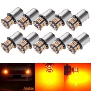 10 x Amber Orange 1156 LED Car Turn Tail Signal Light Lamp Bulb BA15S P21W 12V - Picture 1 of 6