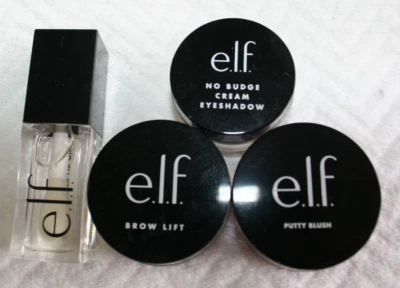 e.l.f. Four pcs Lot Cream Eyeshadow.Brow lift.Putty blush.Glow reviver Lip Oil. - Image 1 of 2