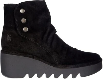 全新 Fly London Brom Brom344fly 麂皮绒皮革拉链踝靴 女式 37 6.5 7 — 第 1/4 张图片